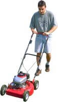 Man mowing grass